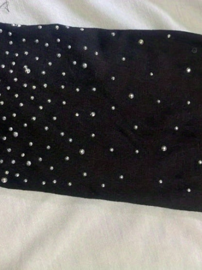 [Elegant Rhinestone Dress] Rhinestone Cold Shoulder Dress, Elegant Long Sleeve Split Dress, Women's Clothing