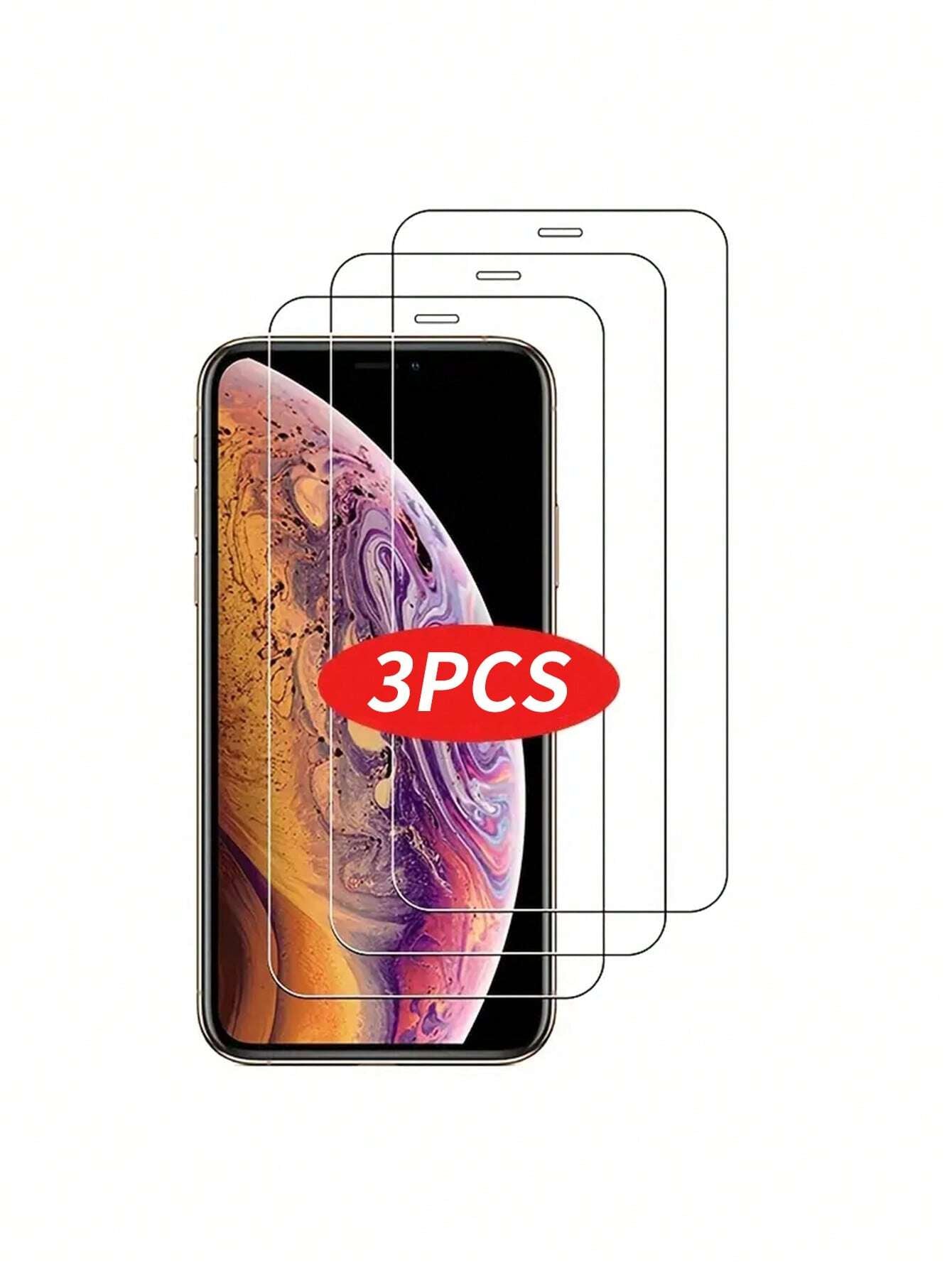 3-Pack Tempered Glass Screen Protectors for Apple iPhone 15/14/13/12 Series - Super HD 9H Hardness Full Coverage Protection