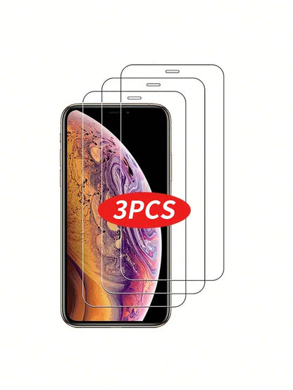 3-Pack Tempered Glass Screen Protectors for Apple iPhone 15/14/13/12 Series - Super HD 9H Hardness Full Coverage Protection