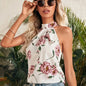 Elegant Floral Print Mock Neck Blouse - Timeless Vintage Style, Sleeveless & Breathable - Perfect for Spring & Summer Wardrobe - Womens Fashion Essential