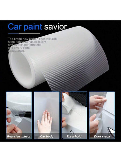 3M Carbon Fiber Car Sticker Door Sill Protector, Bumper Strip, Rear Trunk Guard, Transparent Film for Car