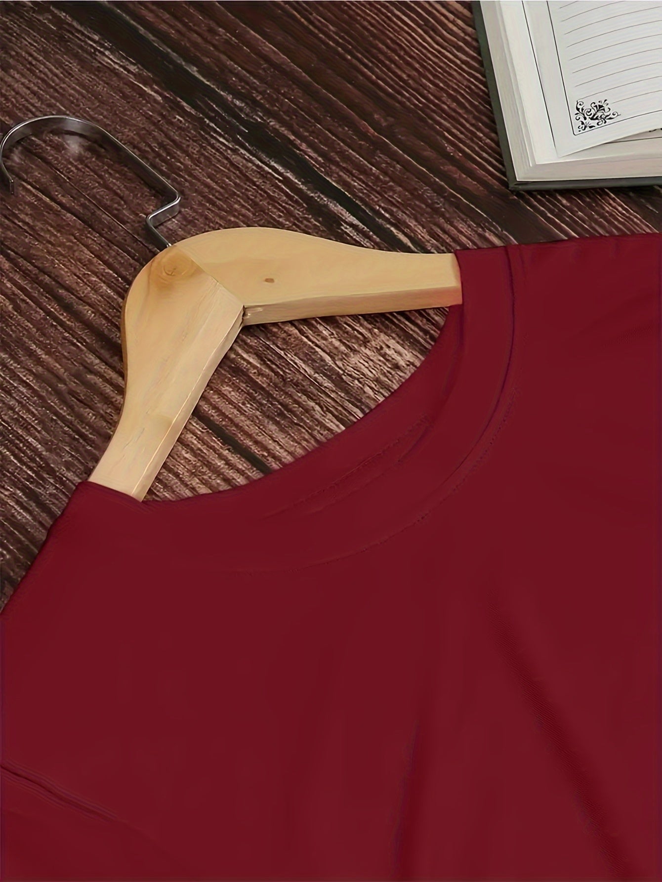 Women's Red Blessing & Floral Print T-Shirt - Short Sleeve Blouse with Blessing Patterns, Lightweight Breathable Fabric, Machine Washable Top for Spring Summer Casual & Dressy Outfits, Elegant Everyday Shirt for all-Season We