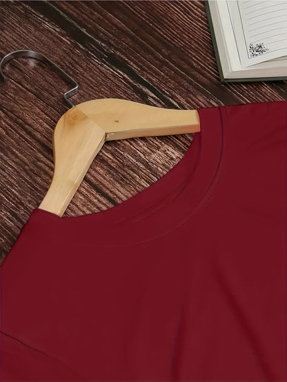 Women's Red Blessing & Floral Print T-Shirt - Short Sleeve Blouse with Blessing Patterns, Lightweight Breathable Fabric, Machine Washable Top for Spring Summer Casual & Dressy Outfits, Elegant Everyday Shirt for all-Season We