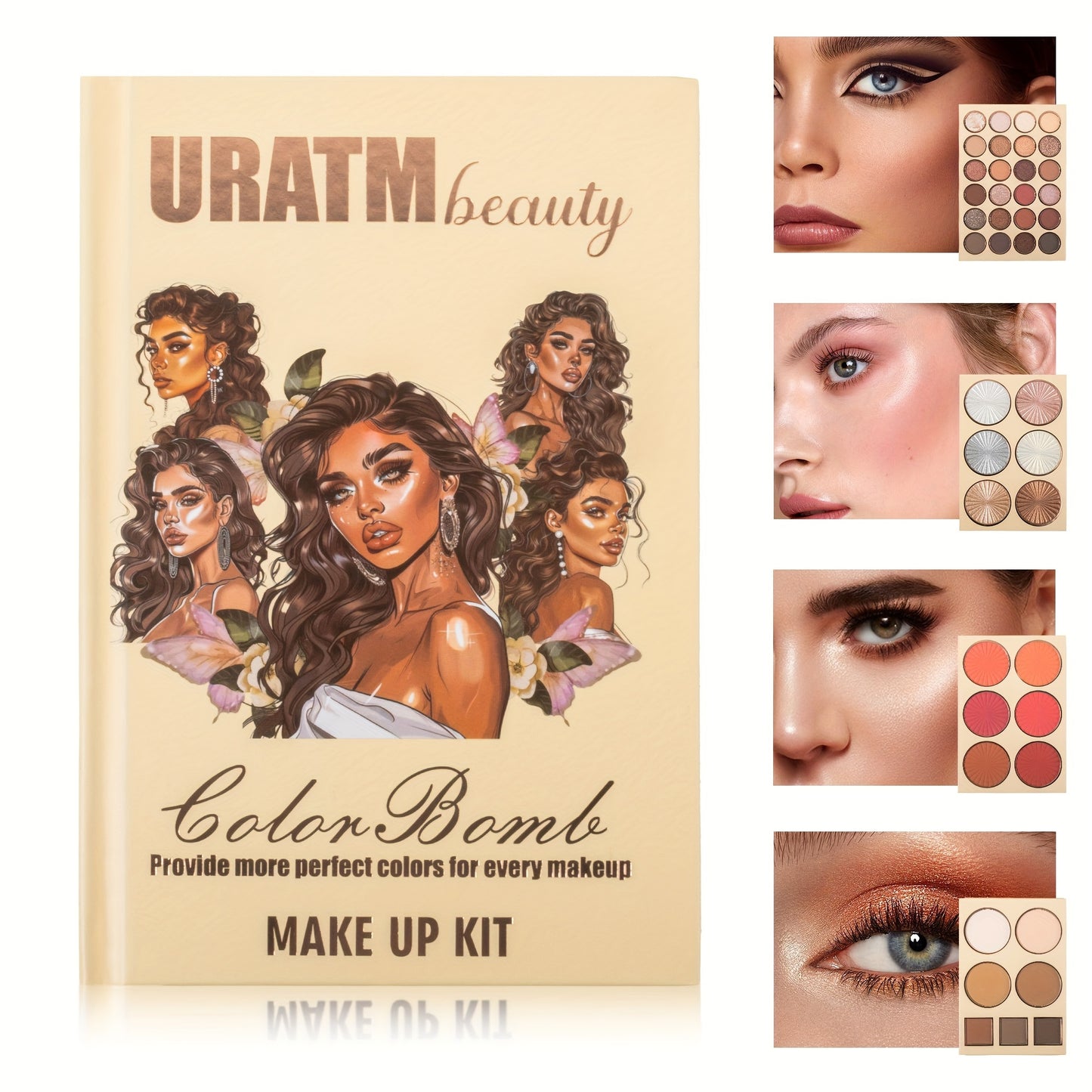 A 43-Color Makeup Palette Designed Like a Book, Featuring Matte Contour And Blush Shades, Shimmering Glitter Highlighter Powder, And Versatile Makeup Options