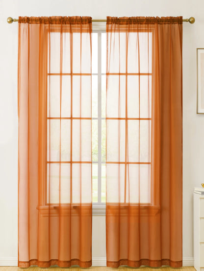 BONZER 1 Panel Sheer Voile Window Treatment Rod Pocket Curtain Panels for Kitchen, Bedroom and Living Room