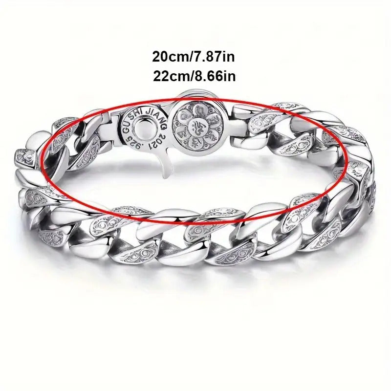 One Piece of 925 Sterling Silver Bracelet for Men, Ideal for Everyday Wear, Gifts for Loved Ones, And Suitable for Women As Well