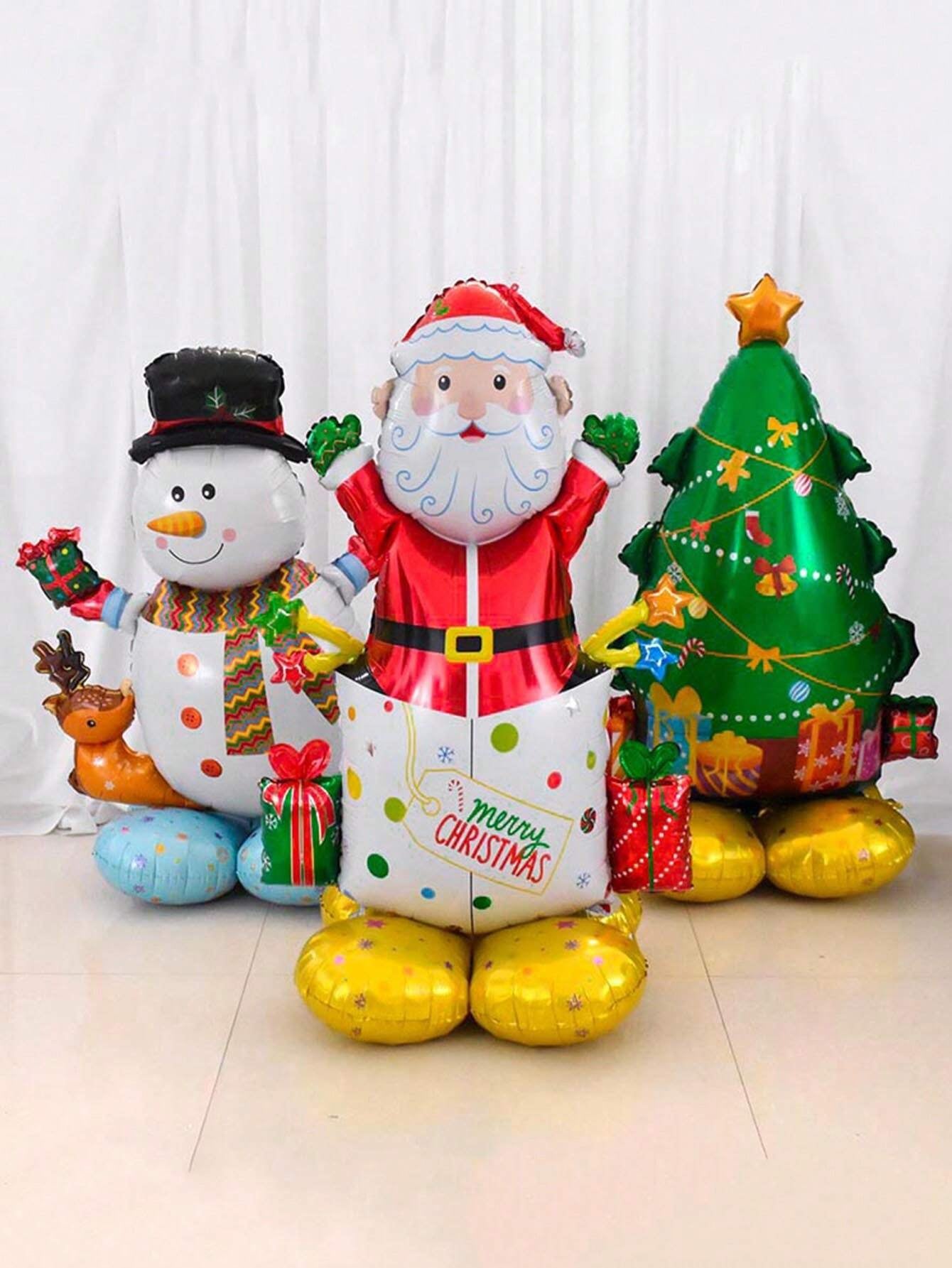 1PC Large Standing Balloon Santa Claus Snowman Xmas Tree Balloon Party Home Decorations Navidad 2024 New Year Best Gifts