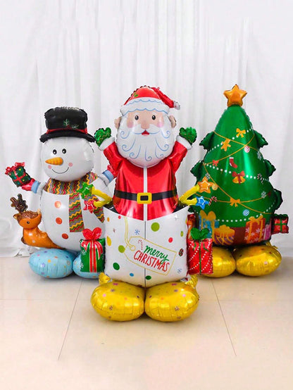 1PC Large Standing Balloon Santa Claus Snowman Xmas Tree Balloon Party Home Decorations Navidad 2024 New Year Best Gifts