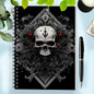 Gothic Skull Spiral Notebook with Red Heart & Ornate Gothic Symbols - Dark Aesthetic Hard Cover Journal, Perforated Pages & Horizontal Ruled Paper for Art, Gothic Diary, Sketchbook - Ideal for, s, Dark Theme Lovers