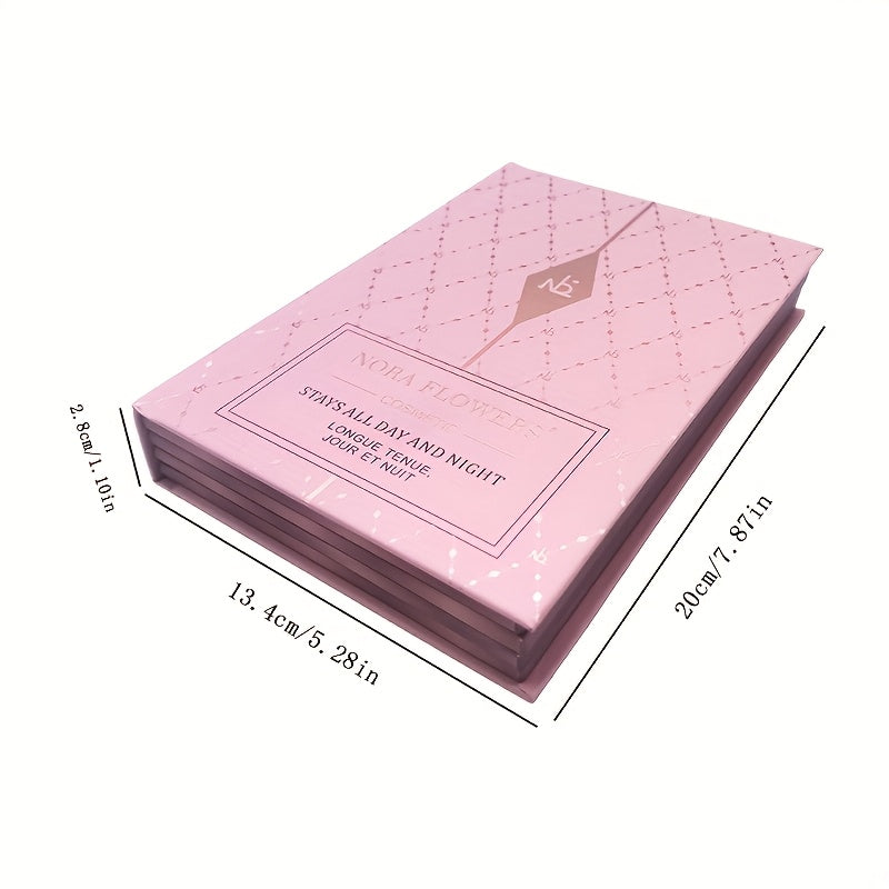 4-in-1 Large Folding Makeup Book with Eyeshadow, Blush & Highlighter - All-Day Wear Matte/Shimmery/Shimmer Powders, Full-Coverage Compact Palette Suitable for Beginners & Professionals