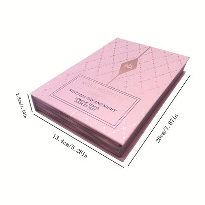 4-in-1 Large Folding Makeup Book with Eyeshadow, Blush & Highlighter - All-Day Wear Matte/Shimmery/Shimmer Powders, Full-Coverage Compact Palette Suitable for Beginners & Professionals