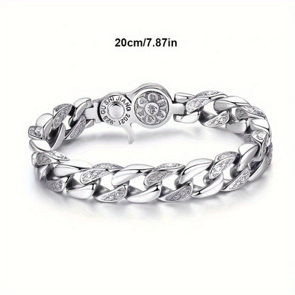 One Piece of 925 Sterling Silver Bracelet for Men, Ideal for Everyday Wear, Gifts for Loved Ones, And Suitable for Women As Well