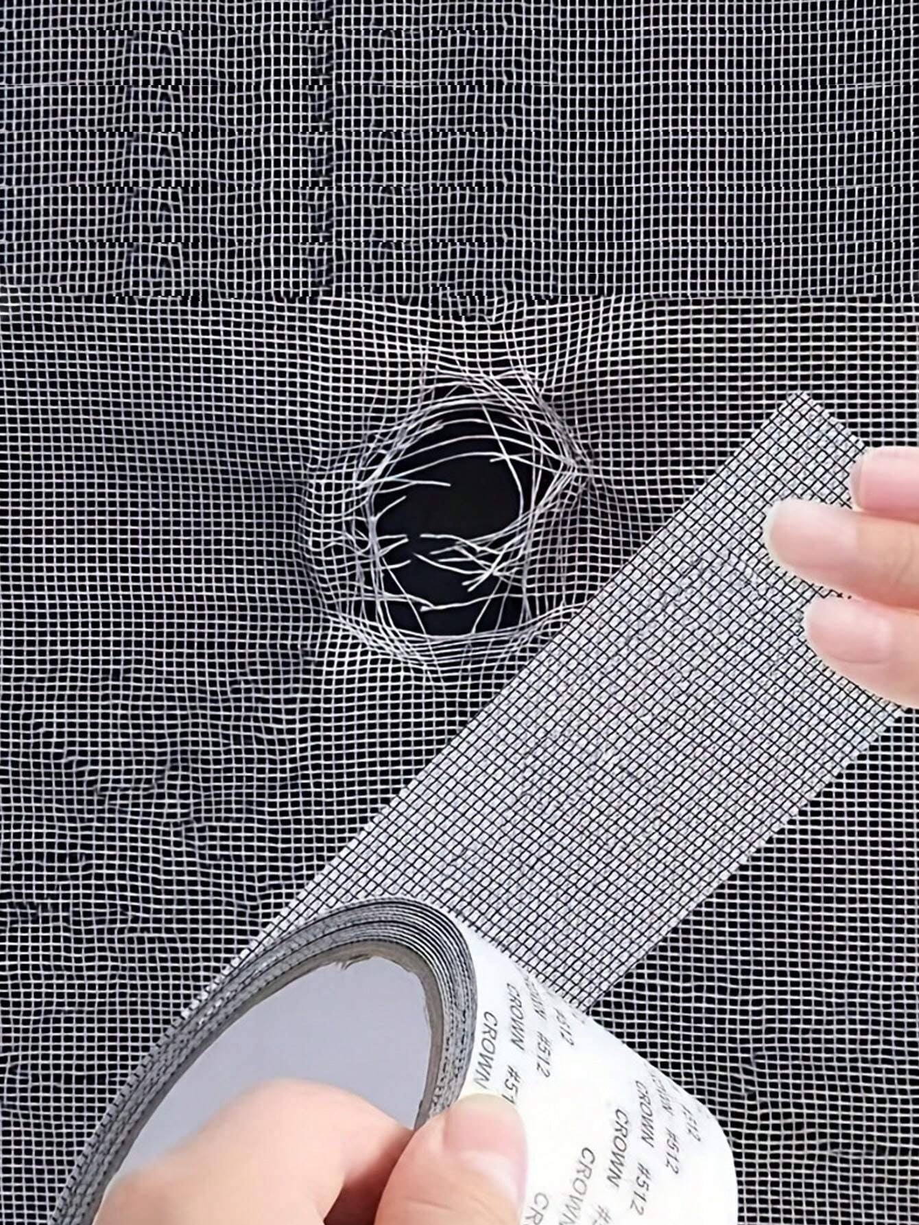 1 Roll Window Screen Repair Tape, Self-Adhesive Mesh Tape for Window Screen Hole Patching, Window Mesh Repair Strips for Dormitory Curtain, Self-Stick Window Screen Repair Tape, Window Screen Repair Patch, Hole Tear Insect/Noise Proof Window Sill Sealing Strip