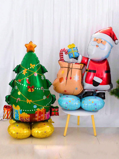 1PC Large Standing Balloon Santa Claus Snowman Xmas Tree Balloon Party Home Decorations Navidad 2024 New Year Best Gifts